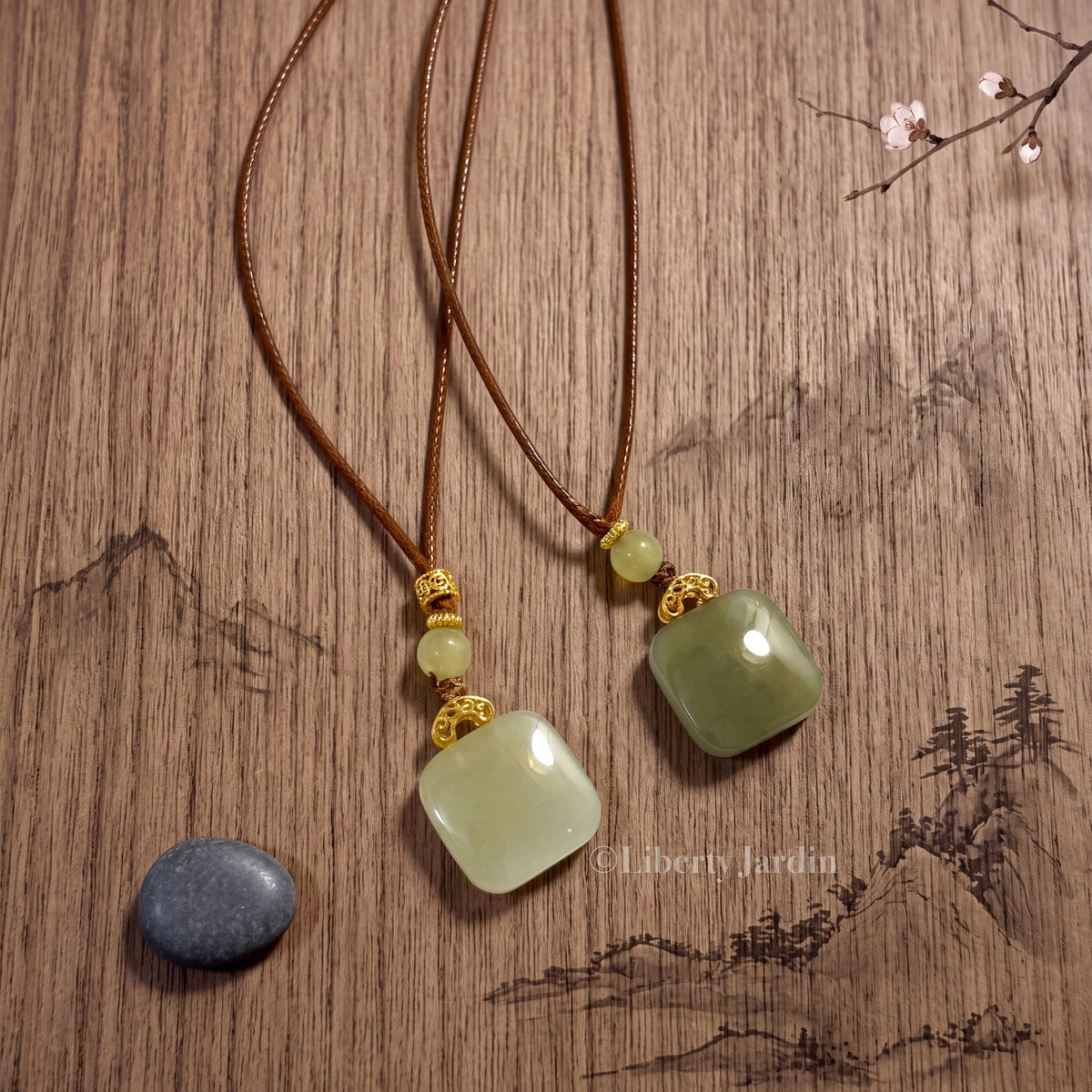 Natural Nephrite Jade Pendant, Gemstone Necklace, Handmade Accessories, Sustainable Handmade Jewellery, Non-treated Certified Stone