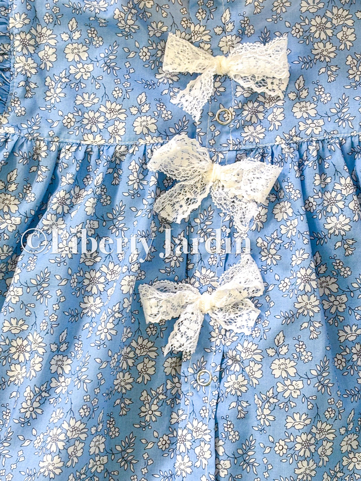 Liberty London Long Sleeves Blouse, Scalloped Collared Babydoll Top, Ruffle Ditsy Floral Print Shirt