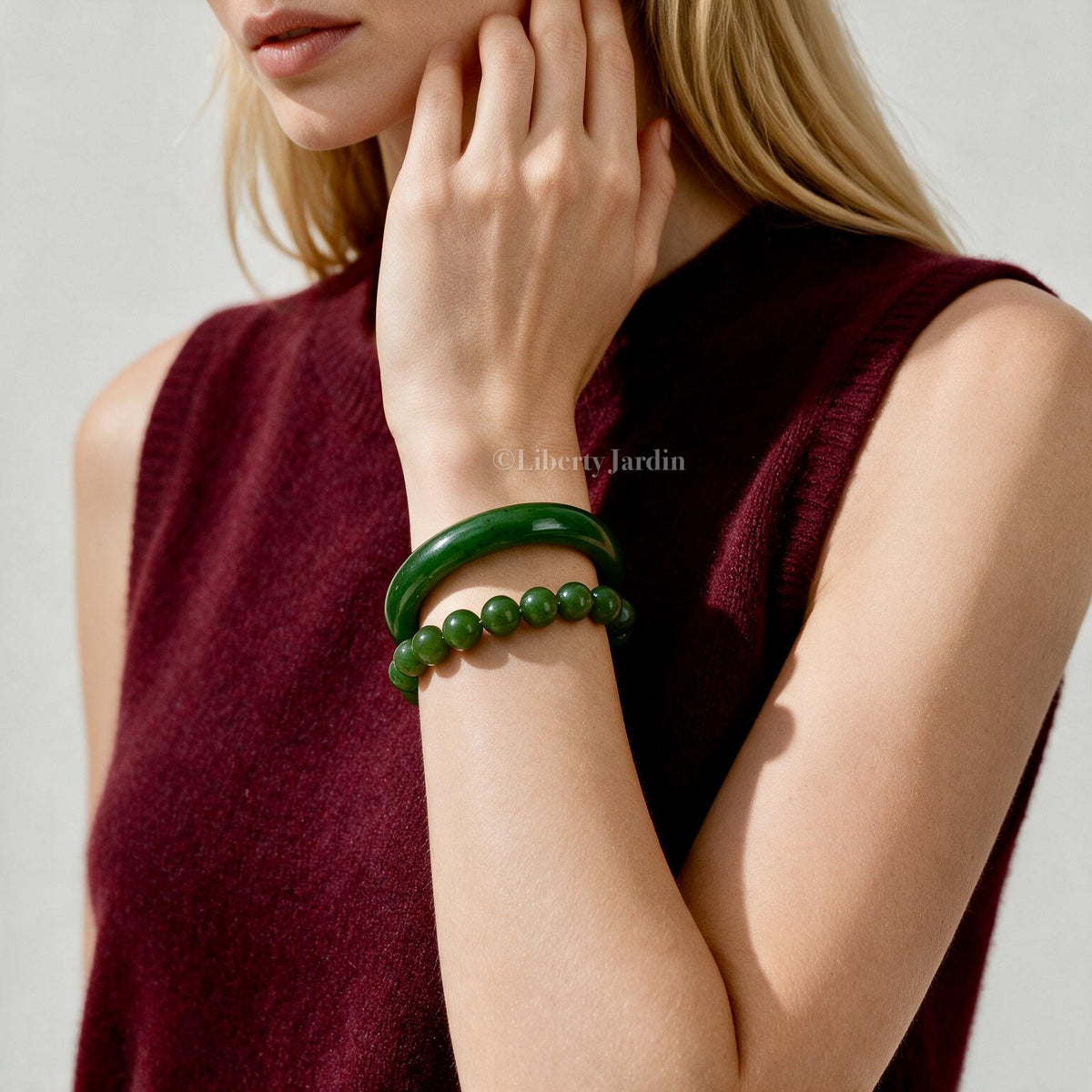 Pre-Order SET, Russian Nephrite Bangle Bracelet, Natural Non-treated Gemstone Fine Jewellery, Special Occasion Accessories