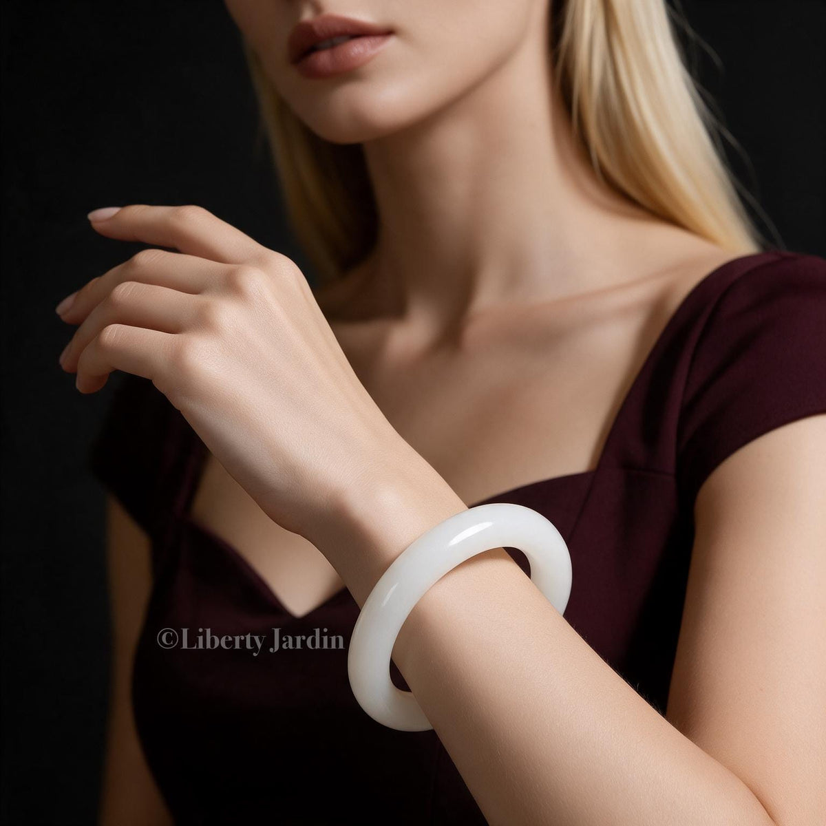 Pre-Order Luxury Russian Nephrite Bangle, White Mutton Fat Bracelet, Natural Non-treated Gemstone Fine Jewellery