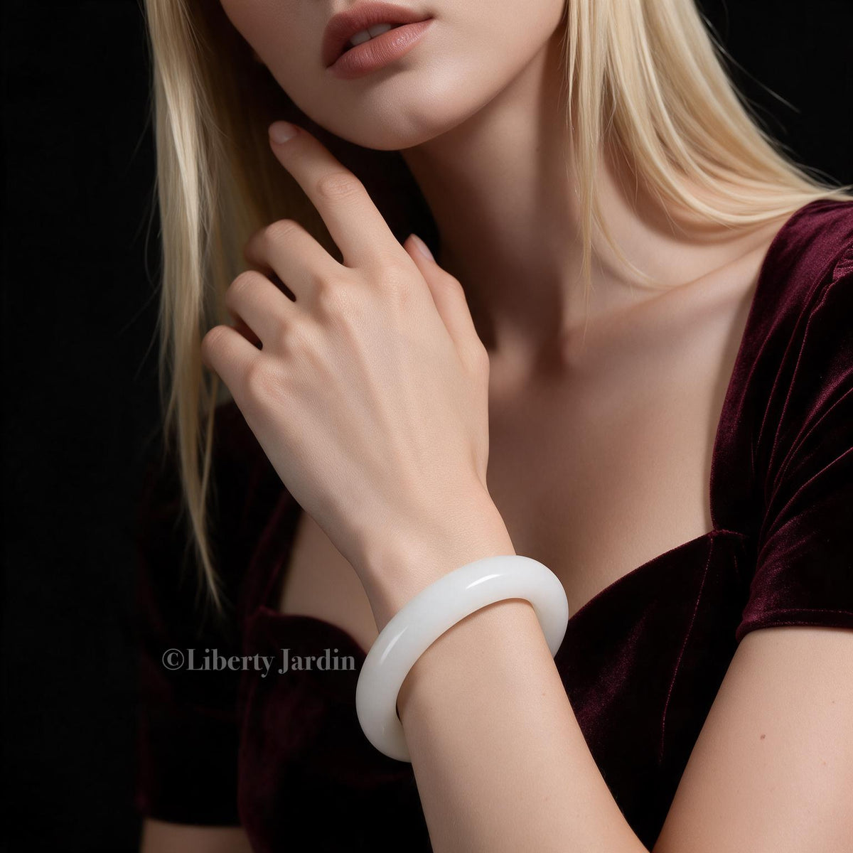Pre-Order Luxury Russian Nephrite Bangle, White Mutton Fat Bracelet, Natural Non-treated Gemstone Fine Jewellery