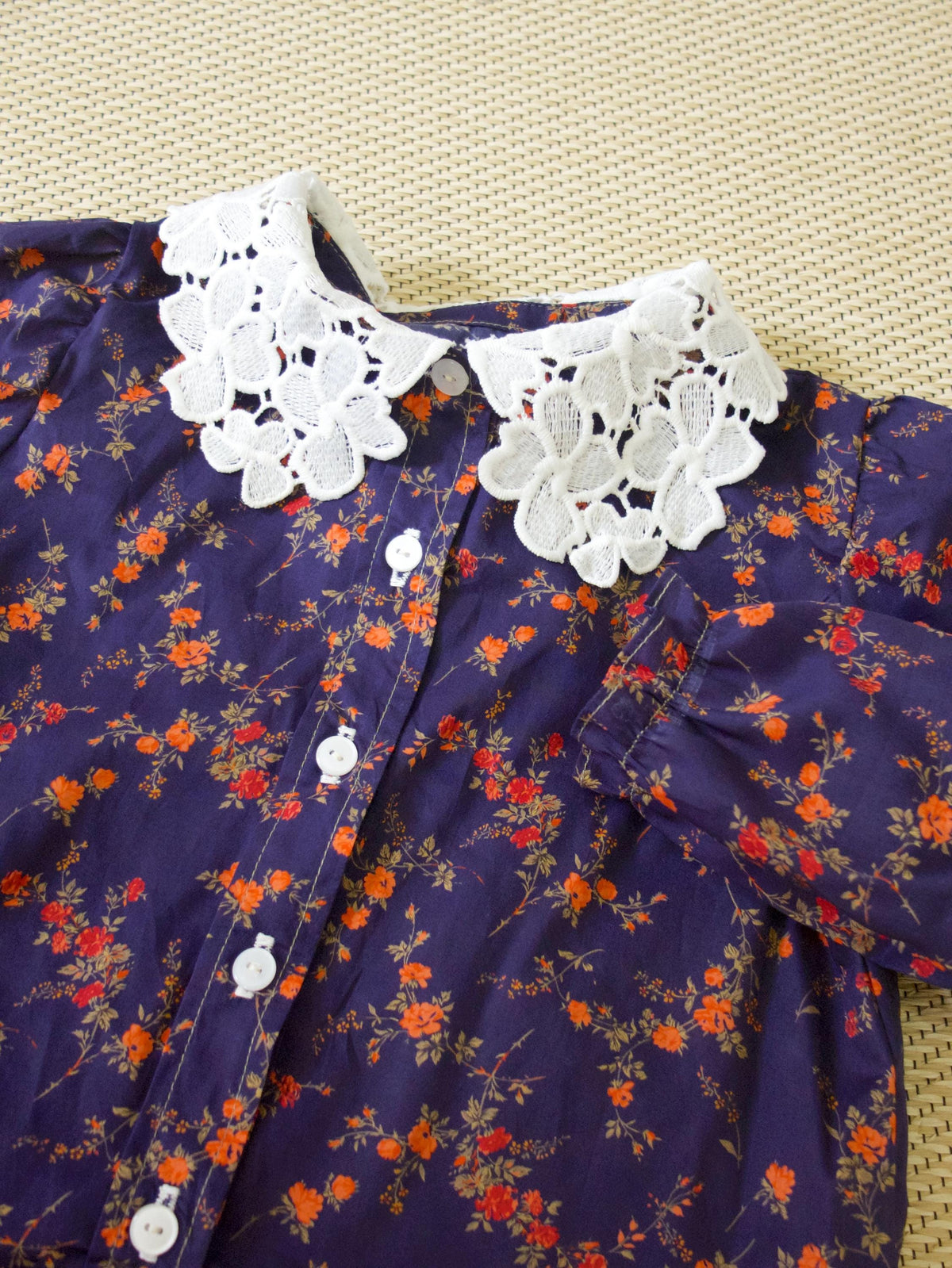 Liberty London Long-sleeved Blouse, Peter-Pan Collar Shirt, Button-up Floral Print Top, Personalised Tailoring Clothes