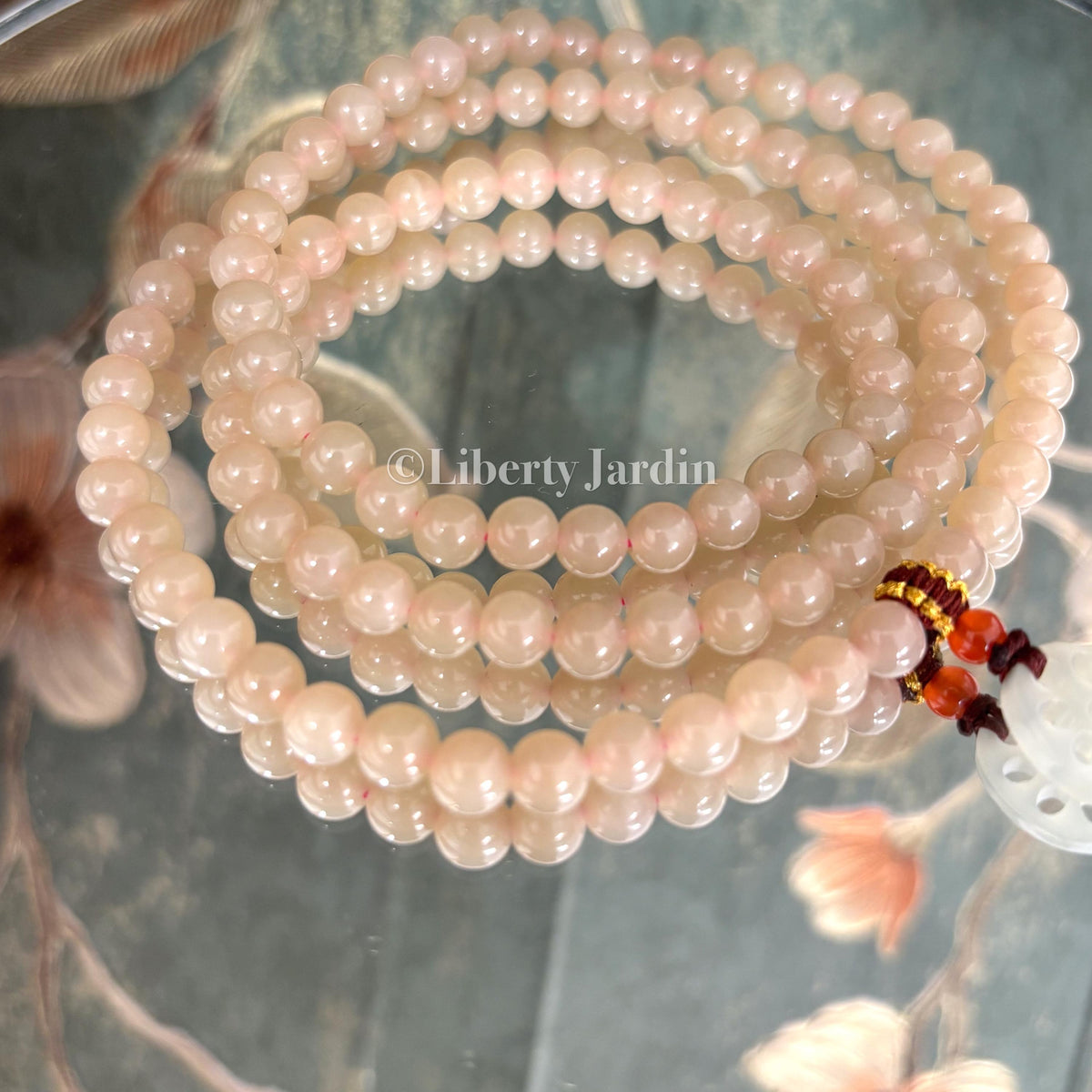 Pastel Beige Natural Nephrite Bracelet, Beaded Necklace Accessories, Sustainable Accessories, Precious Gemstone, Handmade Jewellery