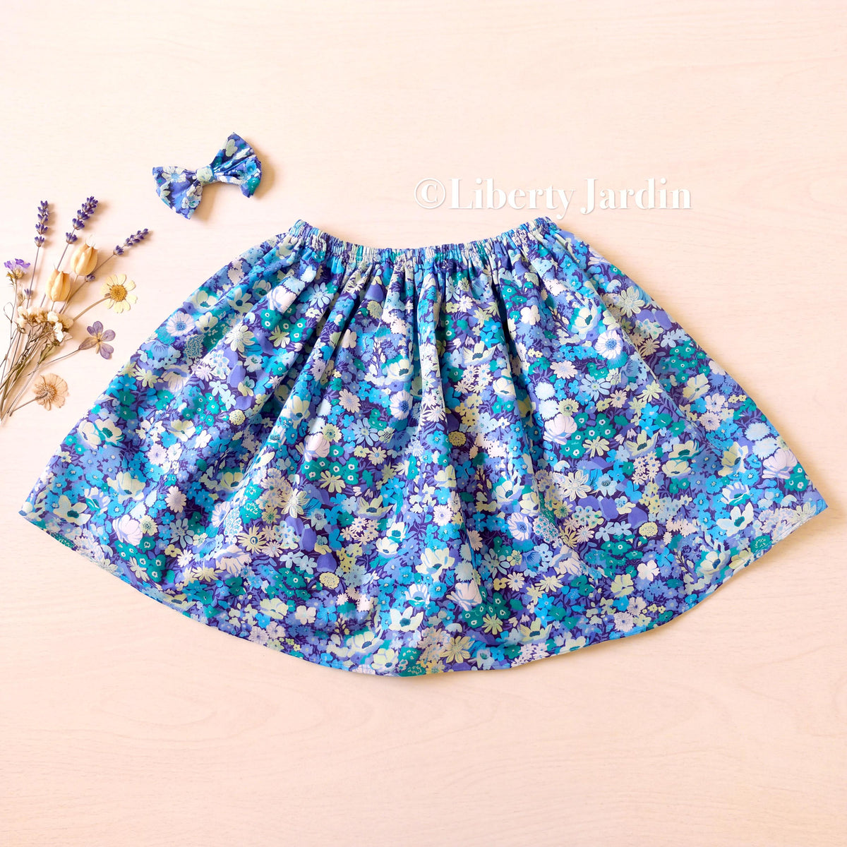 Liberty London Floral Print Skirt, 100% Cotton Tana Lawn, Ruffle Waist, Knee Length (6M-14Y)