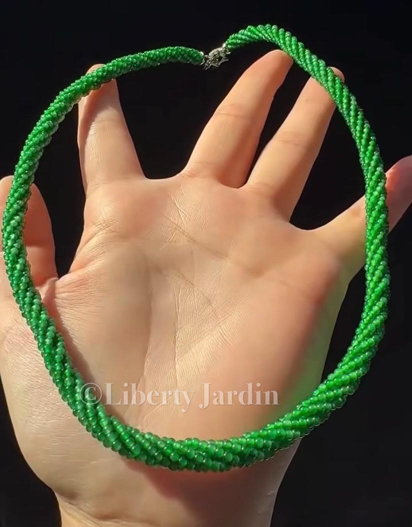 Icy Vivid Green Guatemalan Jadeite Choker, Heirloom Timeless Necklace, Personalised 18K Gold-filled Handmade Jewellery