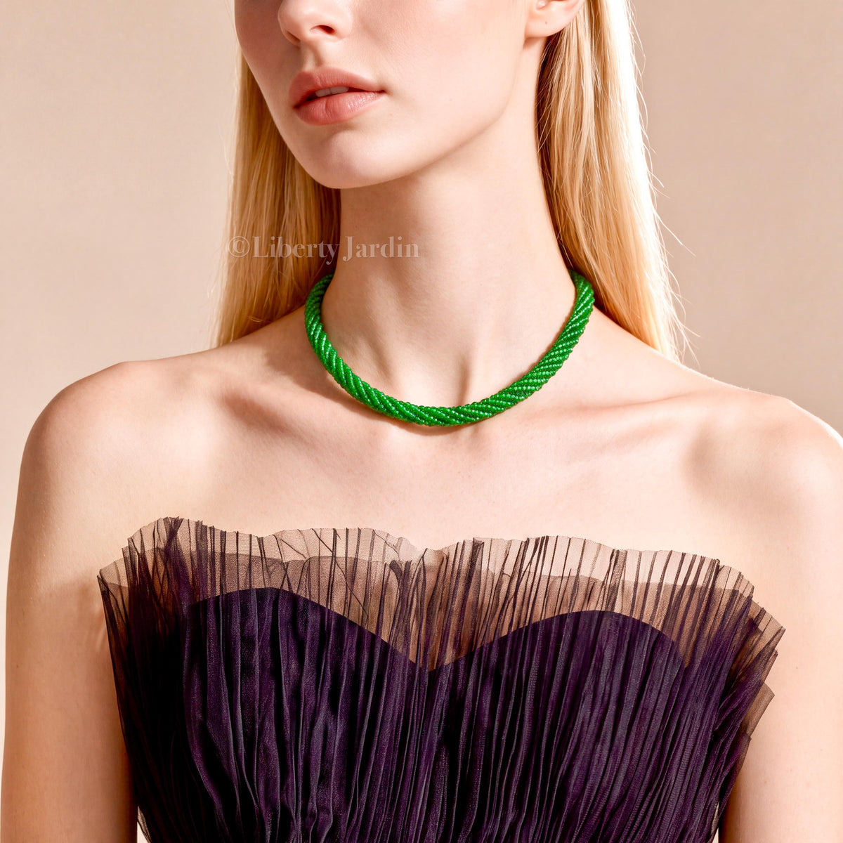 Icy Vivid Green Guatemalan Jadeite Choker, Heirloom Timeless Necklace, Personalised 18K Gold-filled Handmade Jewellery