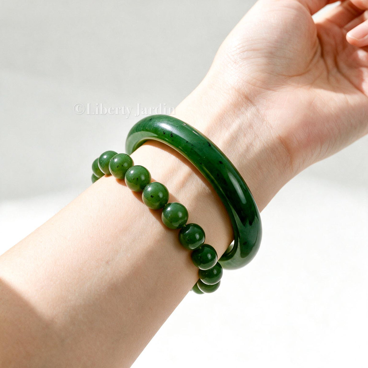 Pre-Order SET, Russian Nephrite Bangle Bracelet, Natural Non-treated Gemstone Fine Jewellery, Special Occasion Accessories