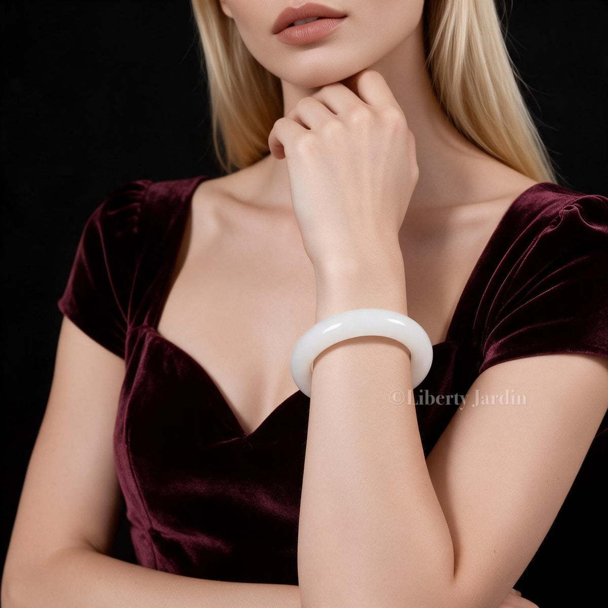 Pre-Order Luxury Russian Nephrite Bangle, White Mutton Fat Bracelet, Natural Non-treated Gemstone Fine Jewellery
