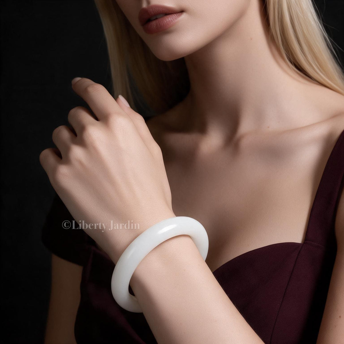 Pre-Order Luxury Russian Nephrite Bangle, White Mutton Fat Bracelet, Natural Non-treated Gemstone Fine Jewellery