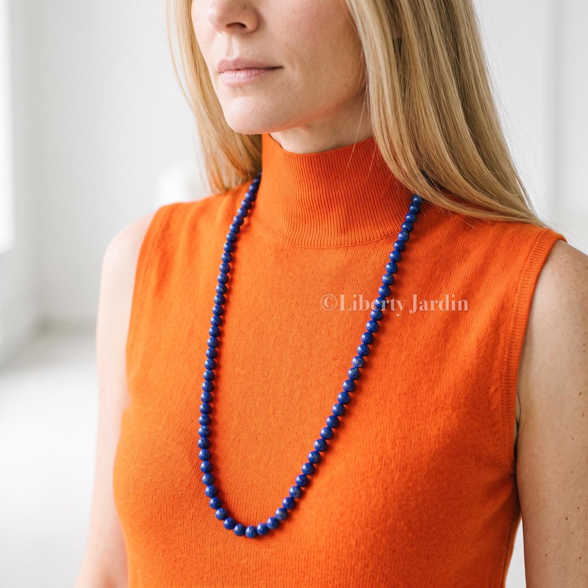 Pre-Order Natural AA+ Lapis Lazuli Beaded Necklace, Statement Deep Royal Blue, Handmade Sustainable Accessories