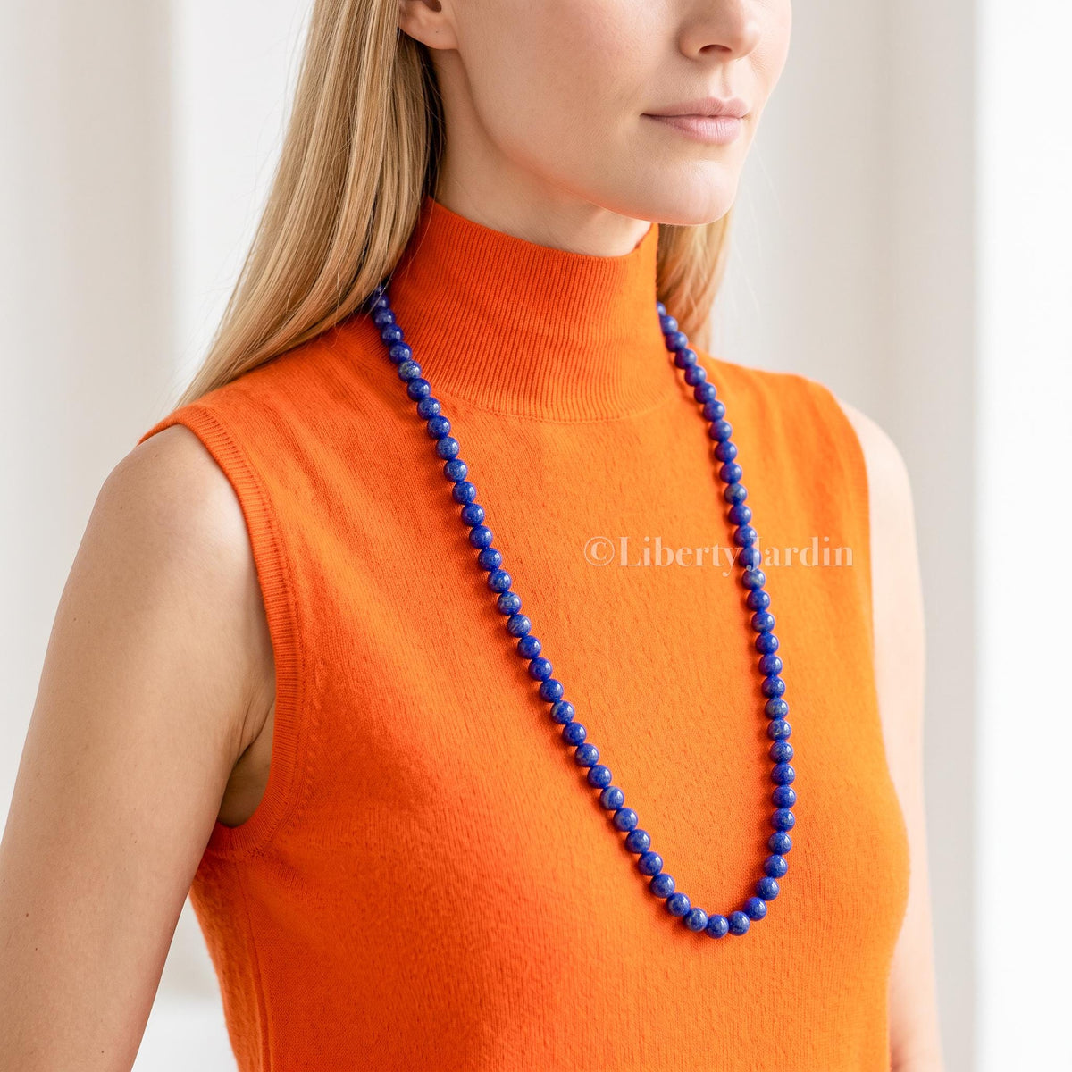 Pre-Order Natural AA+ Lapis Lazuli Beaded Necklace, Statement Deep Royal Blue, Handmade Sustainable Accessories