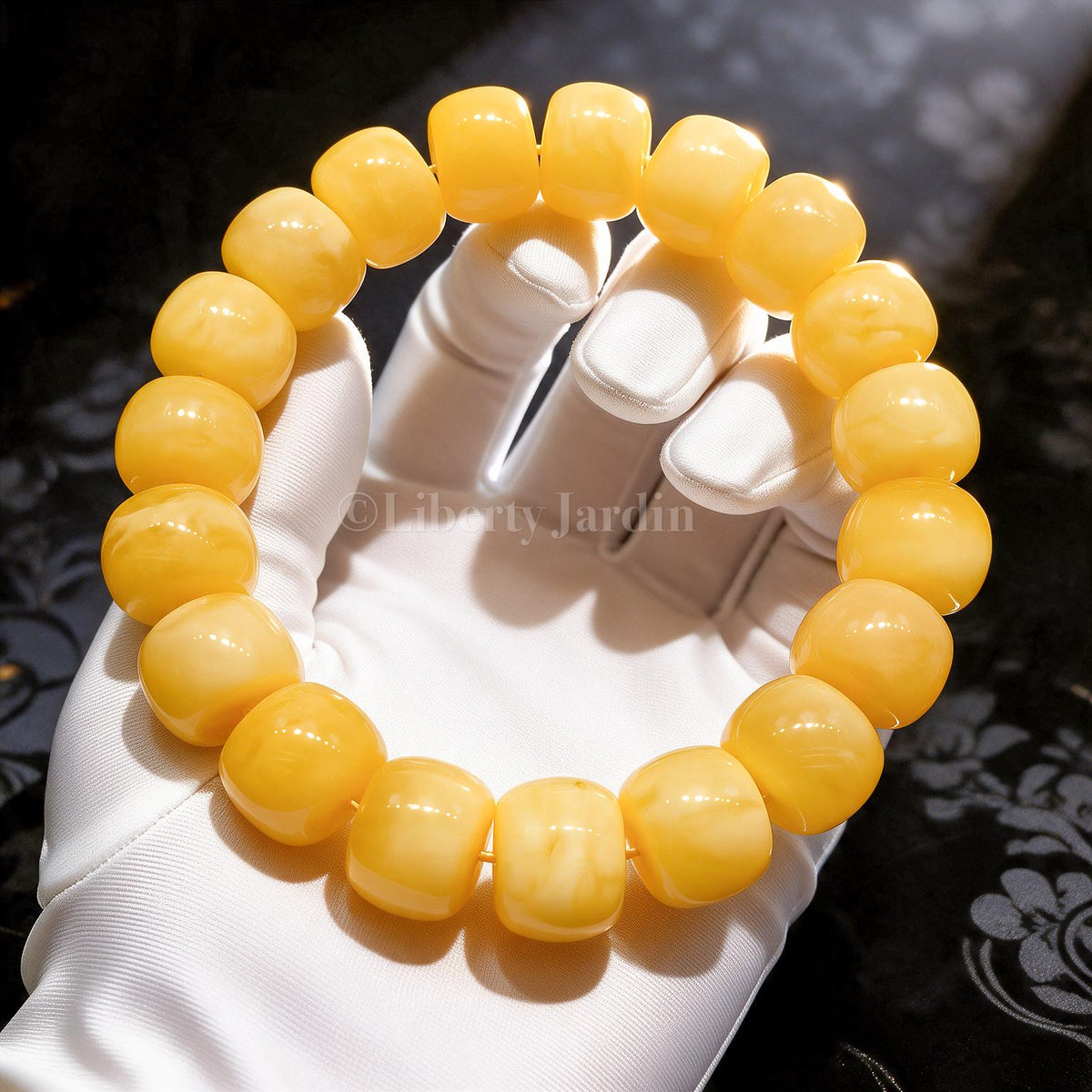 14mm Natural Russian Honey Beeswax Bracelet, Opaque Amber Baltic, Beaded Handmade Jewellery, Timeless Collectible