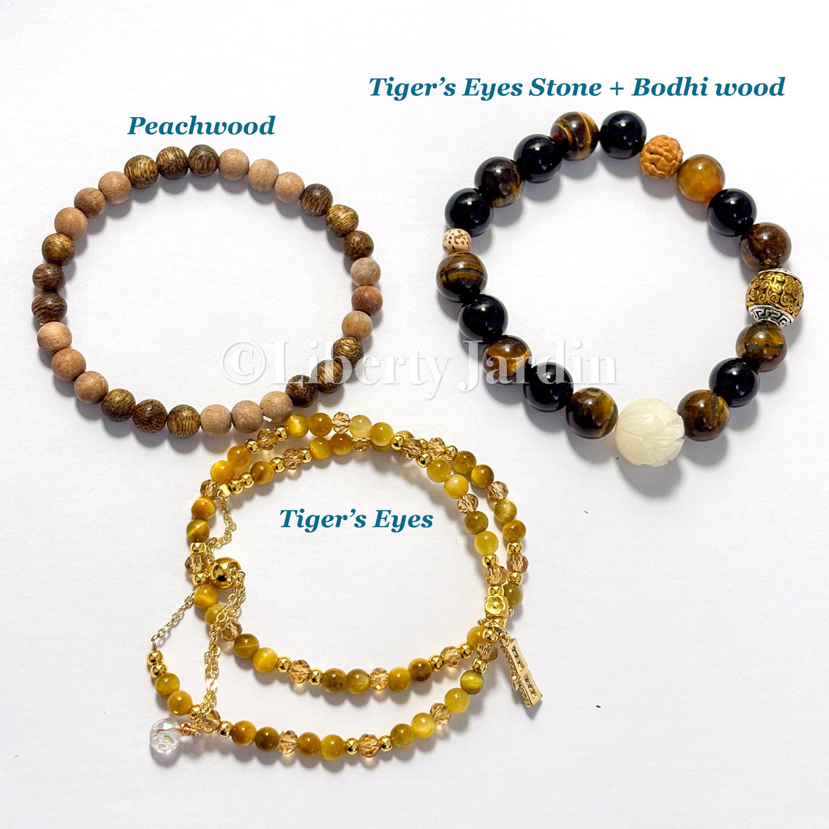 Tiger's Eyes Beaded Bracelet, Peach-wood Fragrance Statement Bangles, Natural Handmade, Bohemian Hippy Accessories Jewels