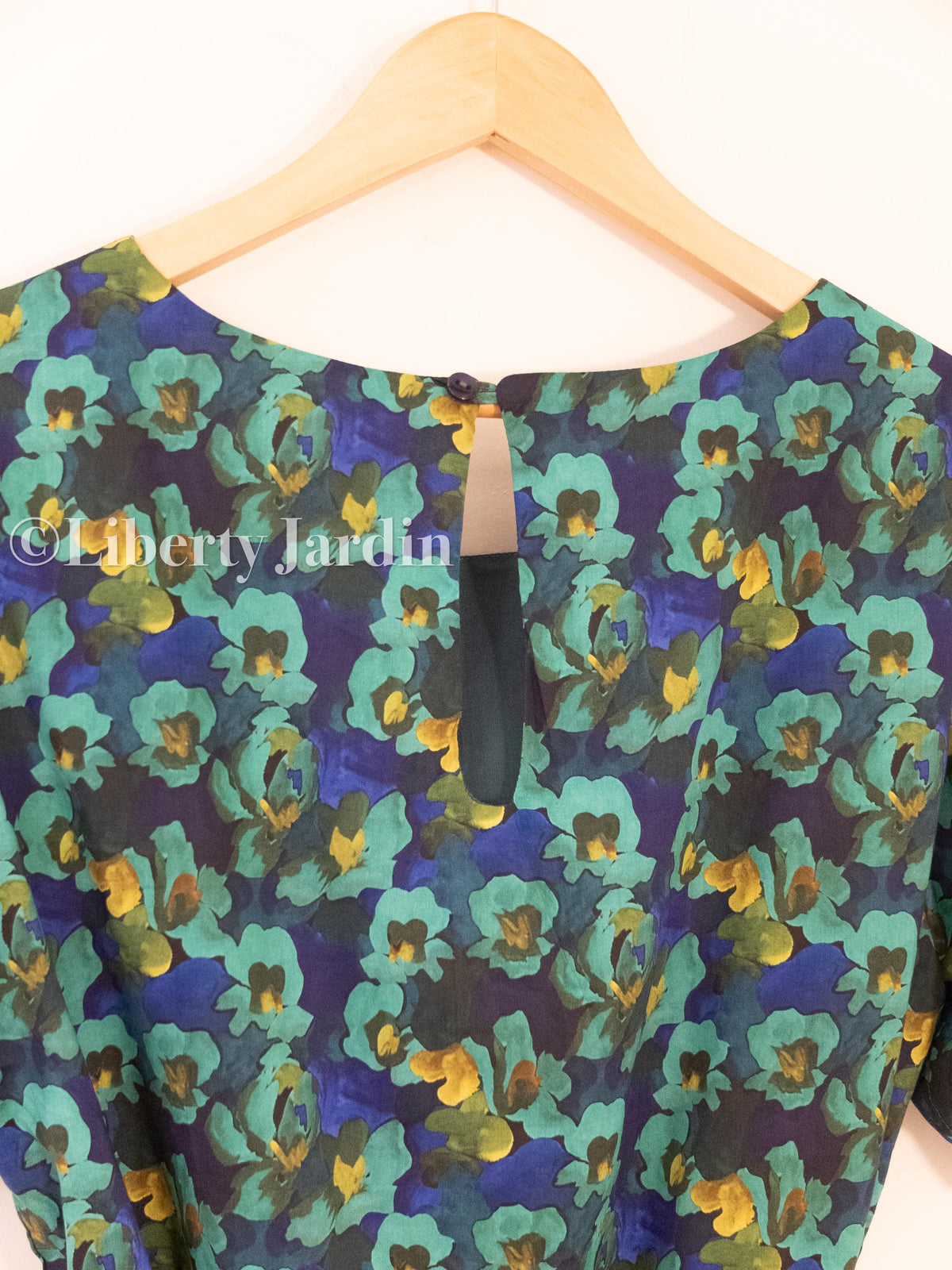 Liberty London Smock Puffed-Sleeves Midi-Length Sun Dress, Sustainable Handmade Womenswear, Botanical Floral-print Cotton Clothing
