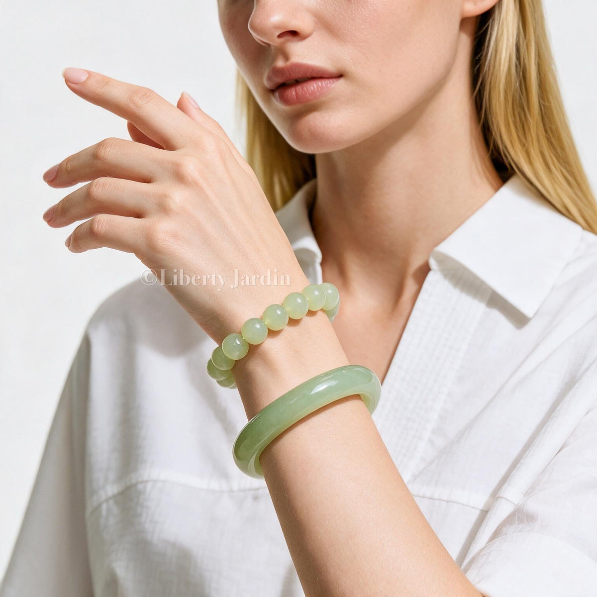 Pre-Order SET, Icy Nephrite Bangle Bracelet, Natural Non-treated Gemstone Fine Jewellery, Special Occasion Accessories