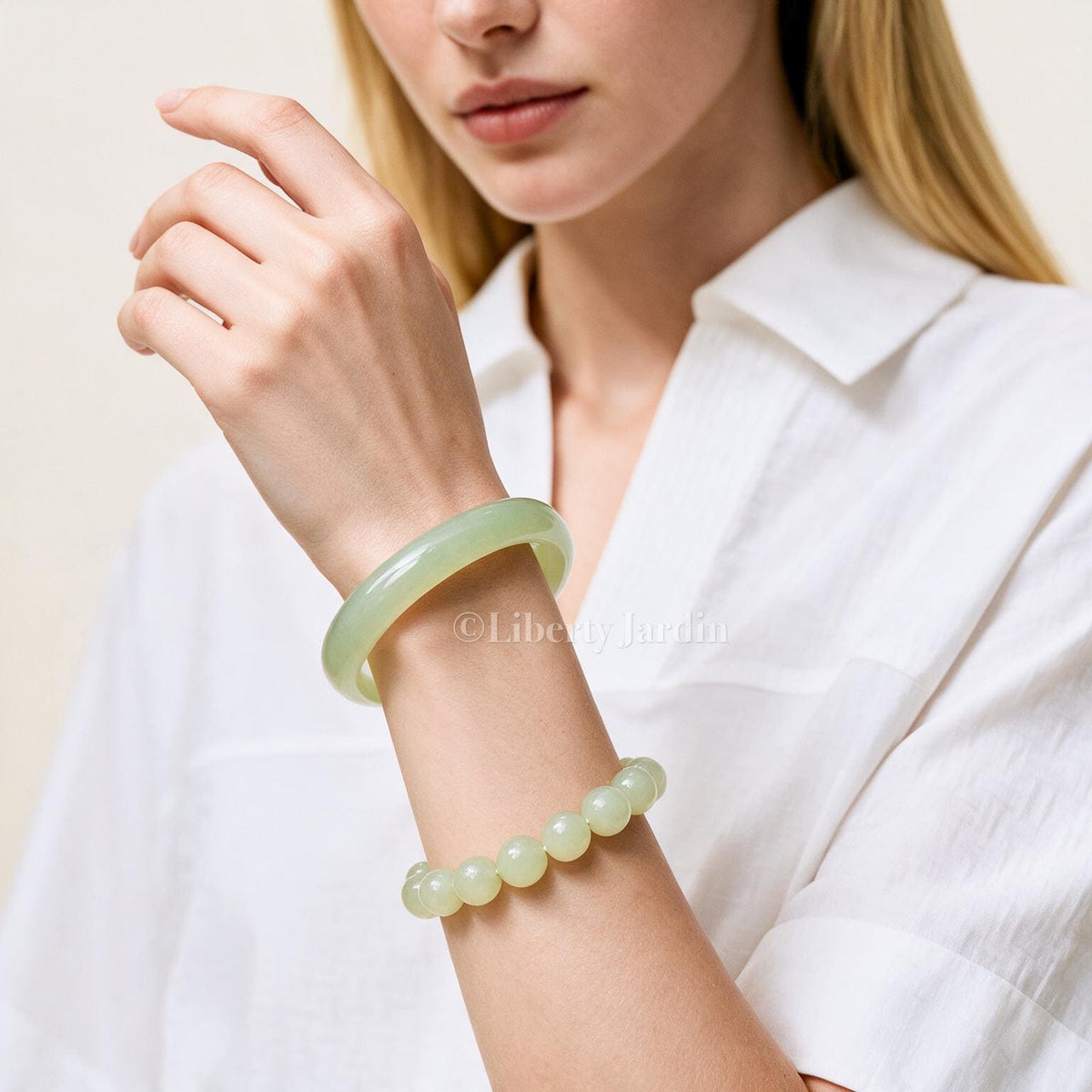 Pre-Order SET, Icy Nephrite Bangle Bracelet, Natural Non-treated Gemstone Fine Jewellery, Special Occasion Accessories