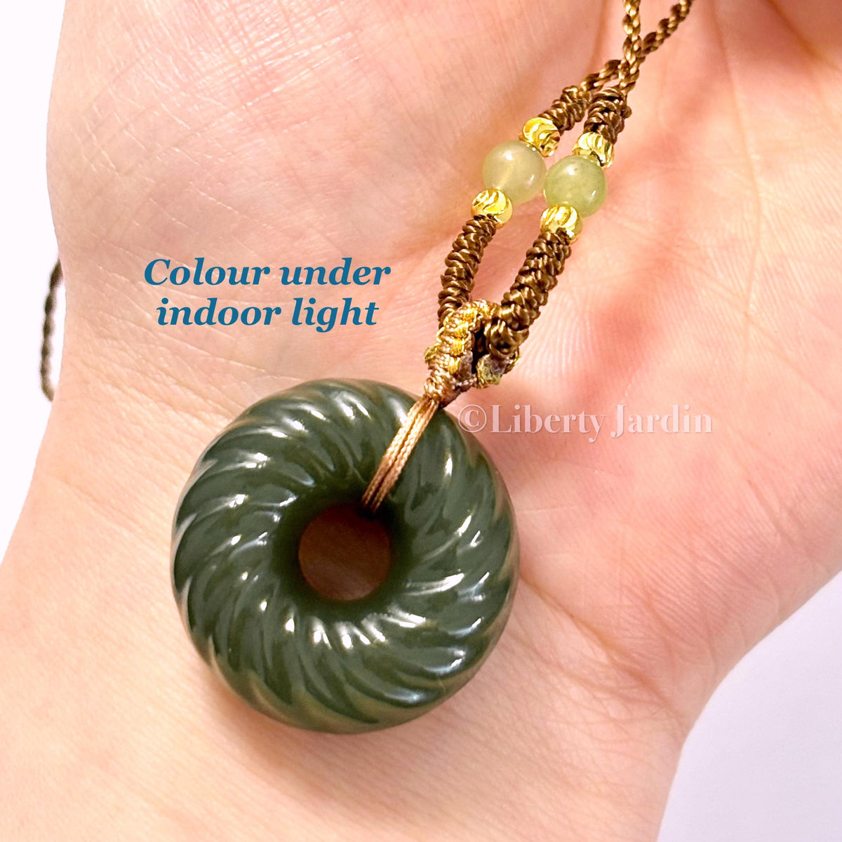 Natural Nephrite Pendant Necklace, Lucky Prosperity Precious, PingAn Kou, Sustainable Accessories, Untreated Certified Gemstone