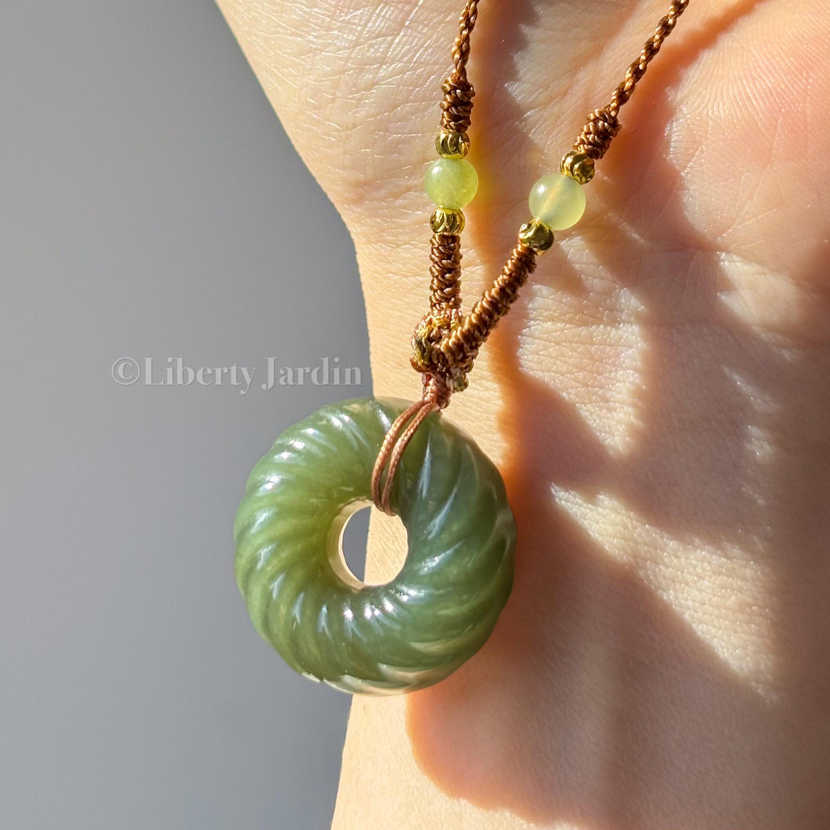 Natural Nephrite Pendant Necklace, Lucky Prosperity Precious, PingAn Kou, Sustainable Accessories, Untreated Certified Gemstone