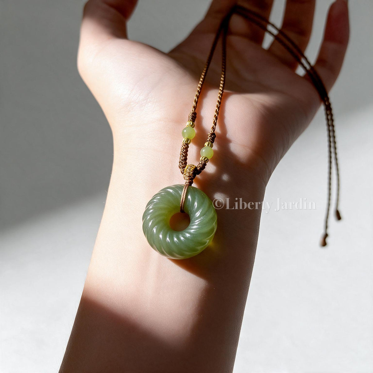 Natural Nephrite Pendant Necklace, Lucky Prosperity Precious, PingAn Kou, Sustainable Accessories, Untreated Certified Gemstone