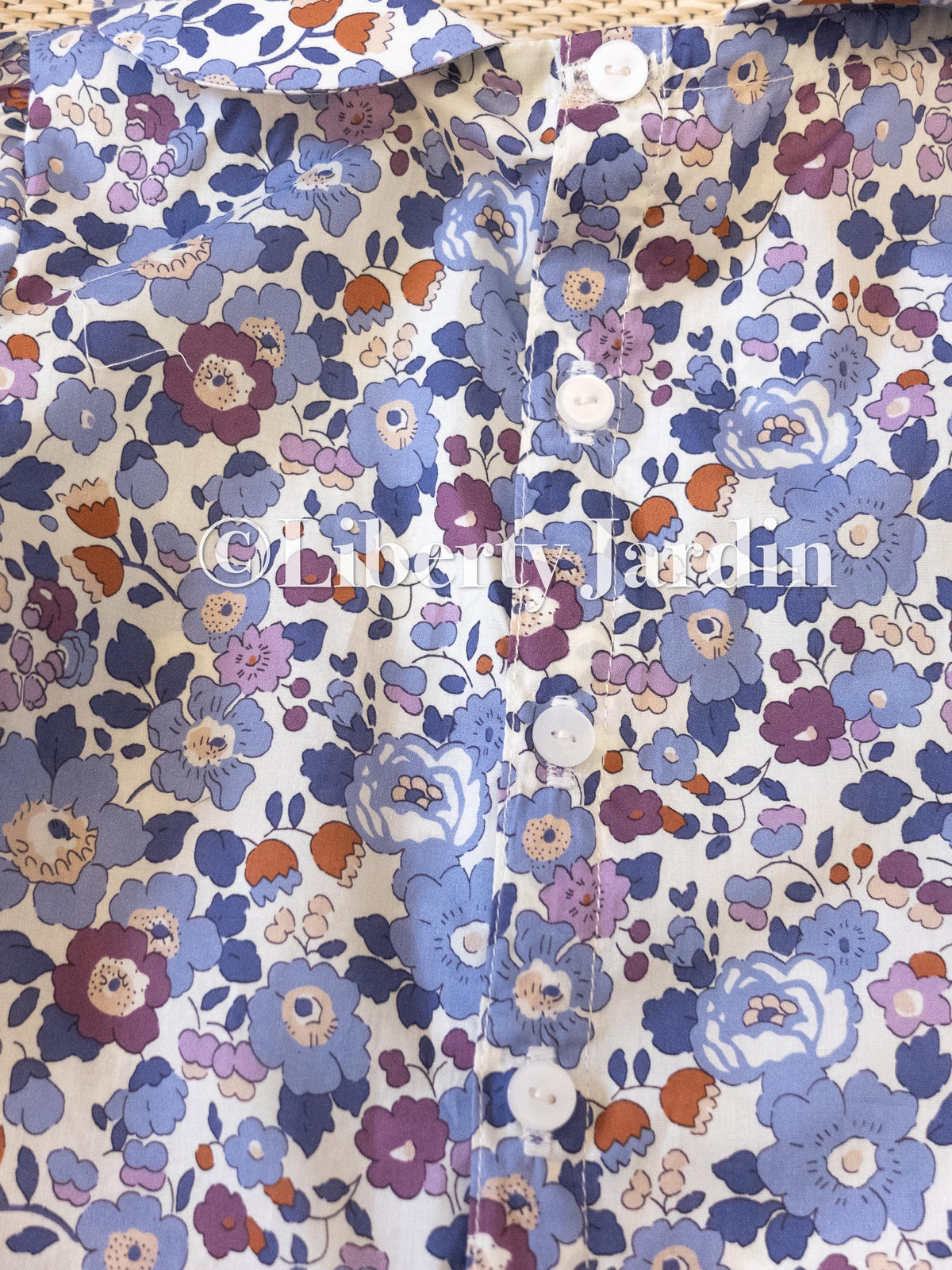 Liberty London Long Sleeve Blouse, Peter-Pan Collar Shirt, Ditsy Floral Print Botanical, Personalised Clothing