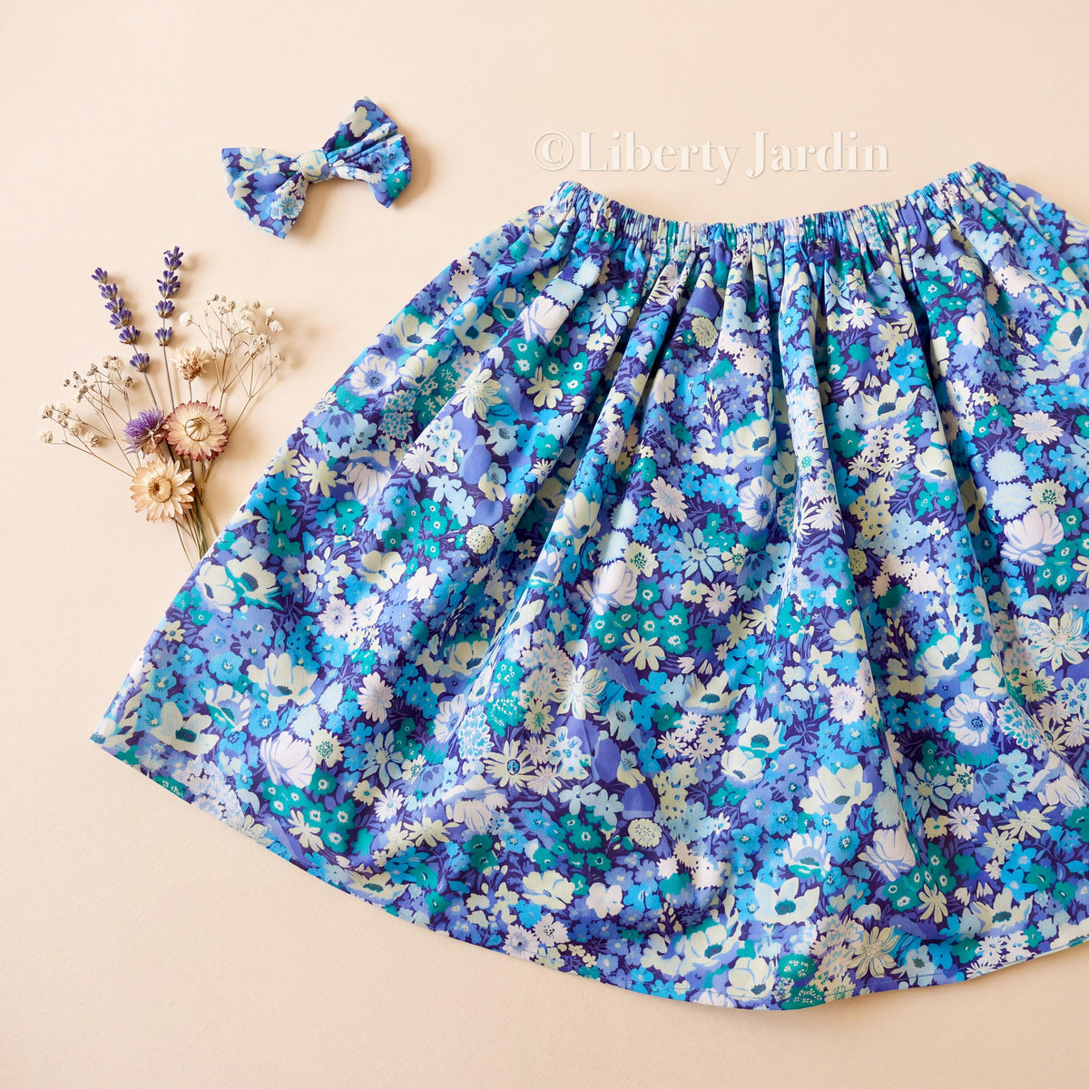 Liberty London Floral Print Skirt, 100% Cotton Tana Lawn, Ruffle Waist, Knee Length (6M-14Y)