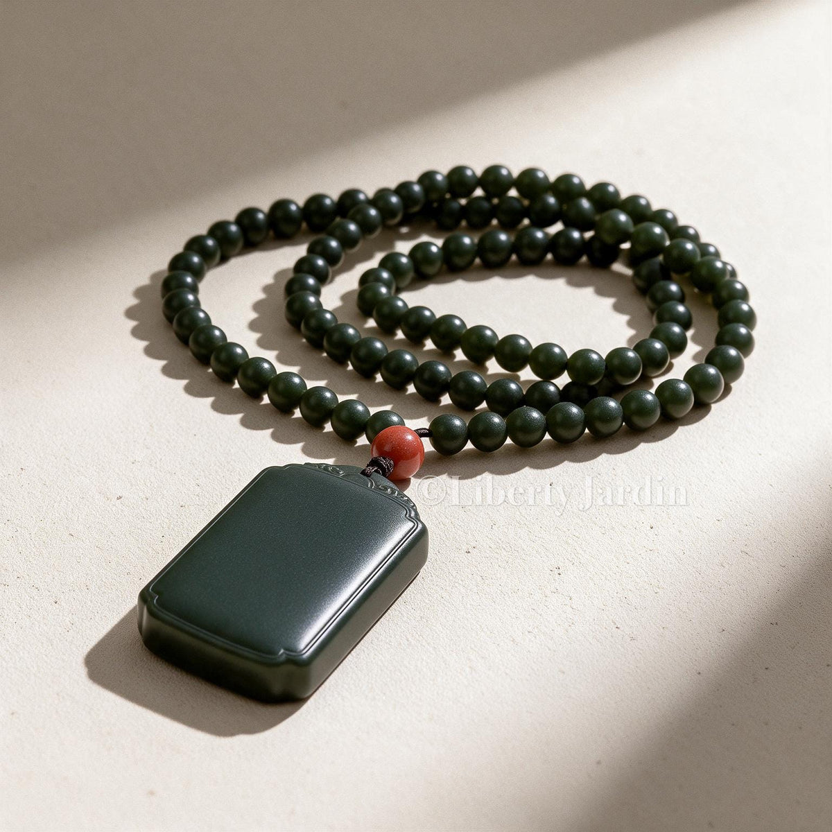 Natural Nephrite Men Necklace, Beaded Certified Non-treated, Collectible Gemstone Pendant, Unique Timeless Heirloom Jewellery