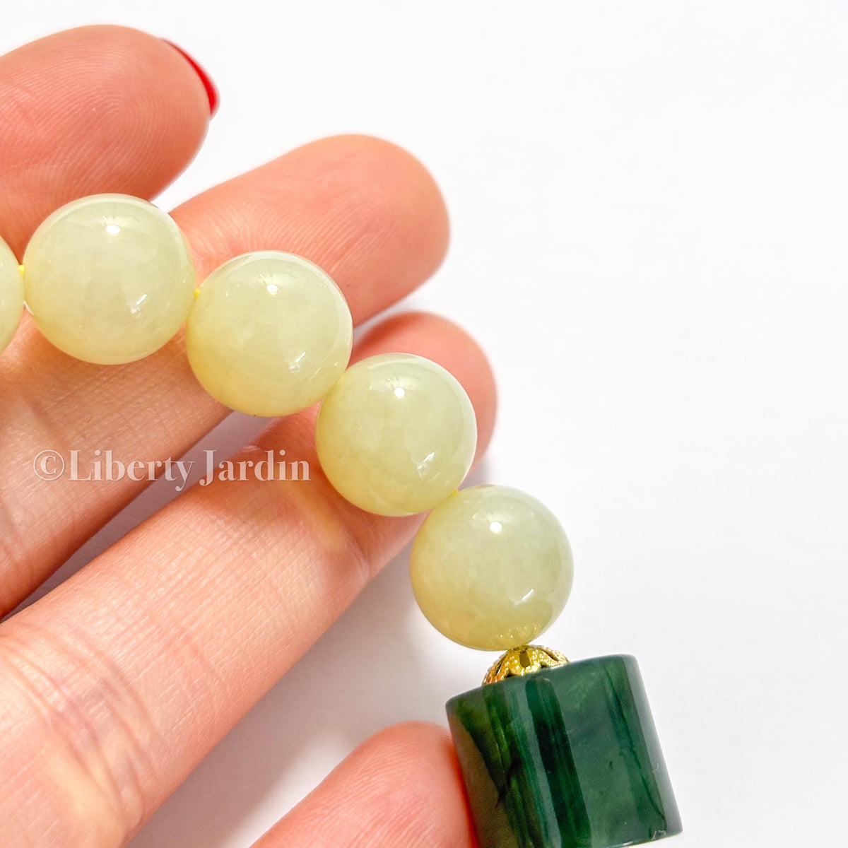12mm Natural Nephrite Jade Bracelet, Large Beaded Armband, Certified Non-treated Gemstone, Effortless Jewels Accessories