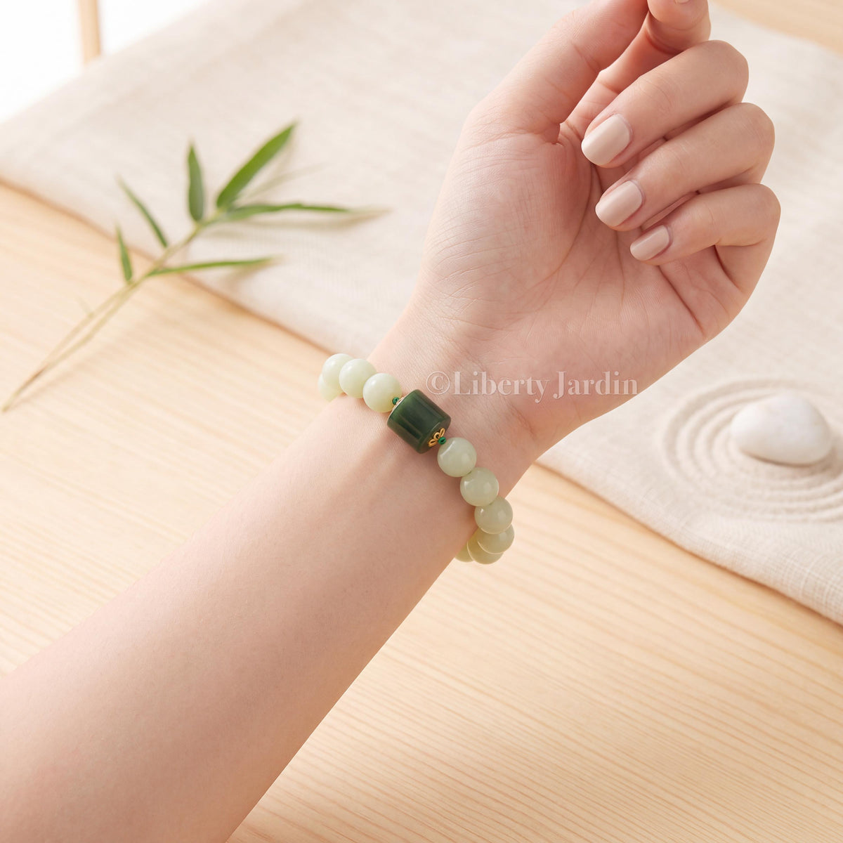 12mm Natural Nephrite Jade Bracelet, Large Beaded Armband, Certified Non-treated Gemstone, Effortless Jewels Accessories