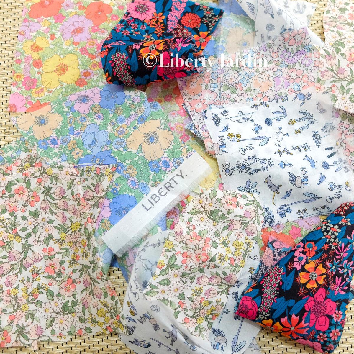 Liberty London Fabric Scrap Packs, Remnant Bundle, Floral Cotton Tana Lawn, Quilting Patchwork Sewing
