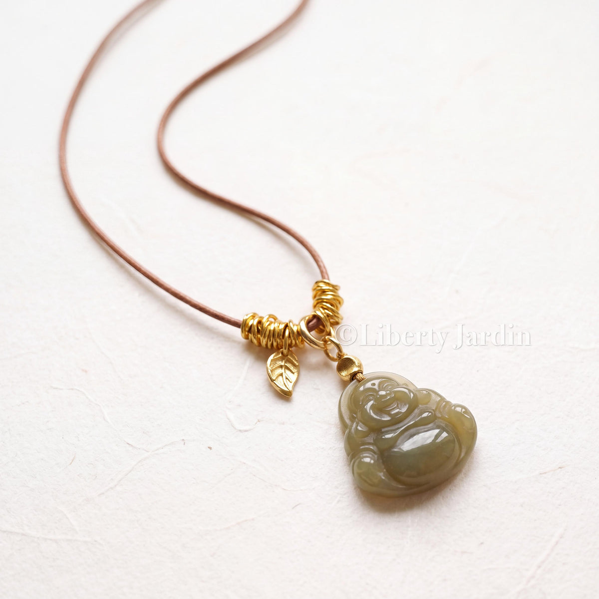 Certified Natural Nephrite Jade, Smiling Buddha Pendant, Lucky Prosperity Necklace, Handmade Jewellery, Icy Green
