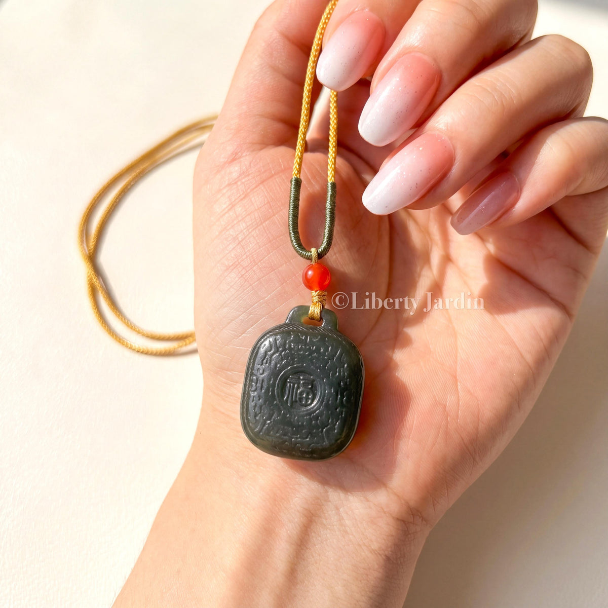 Certified Natural Nephrite Jade, Non-treated Gemstone Pendant, Lucky Prosperity Necklace, Handmade Jewellery, Sustainable Accessories