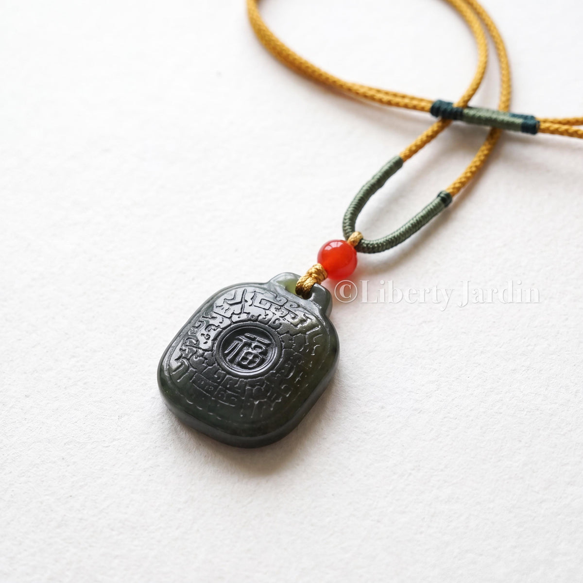 Certified Natural Nephrite Jade, Non-treated Gemstone Pendant, Lucky Prosperity Necklace, Handmade Jewellery, Sustainable Accessories