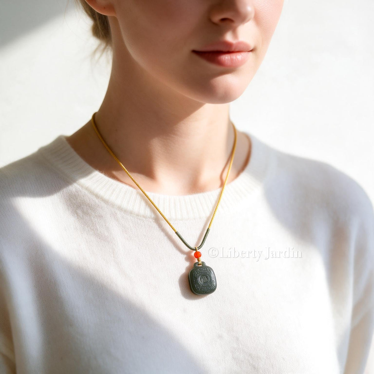 Certified Natural Nephrite Jade, Non-treated Gemstone Pendant, Lucky Prosperity Necklace, Handmade Jewellery, Sustainable Accessories
