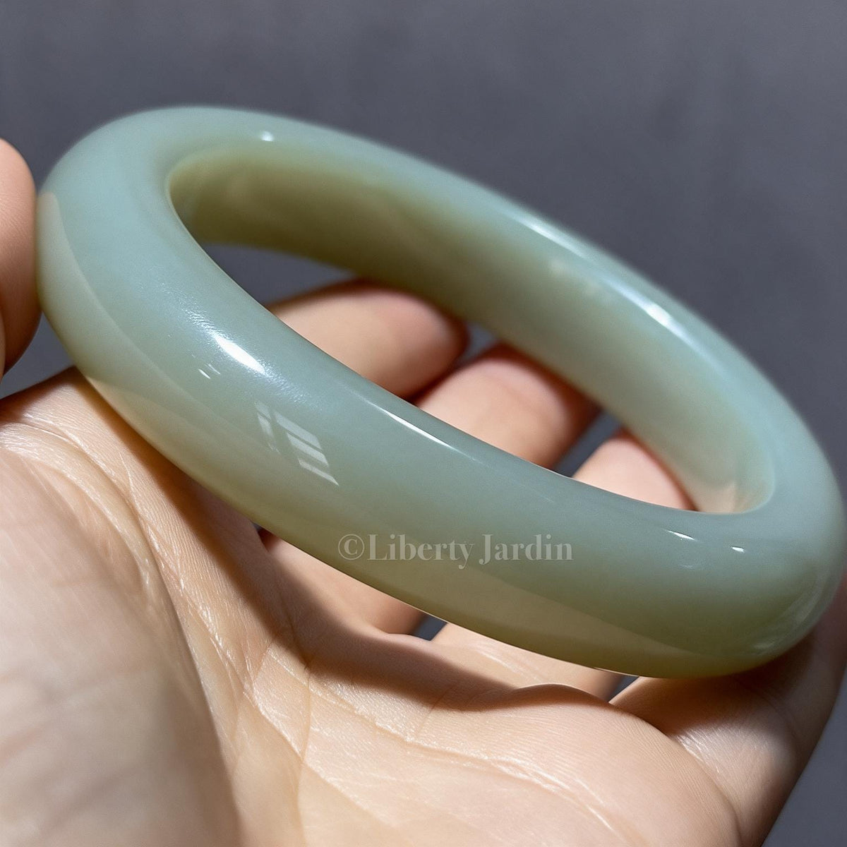 Sage Green Natural Nephrite Bangle, Certified Non-treated Armband, Gemstone Bracelet,