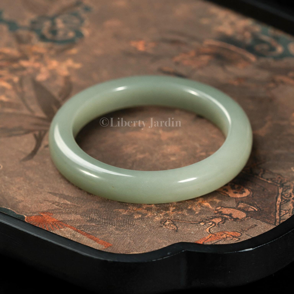 Sage Green Natural Nephrite Bangle, Certified Non-treated Armband, Gemstone Bracelet,