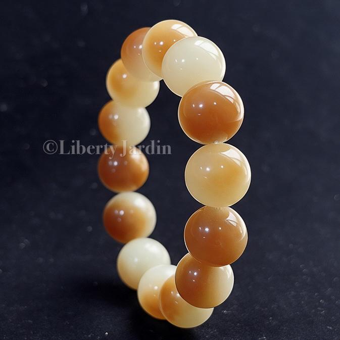 16mm Nephrite Jade Bracelet, Honey-Colored Beads, Heirloom Quality, Certified Natural Gemstone, Collectible Timeless Priceless