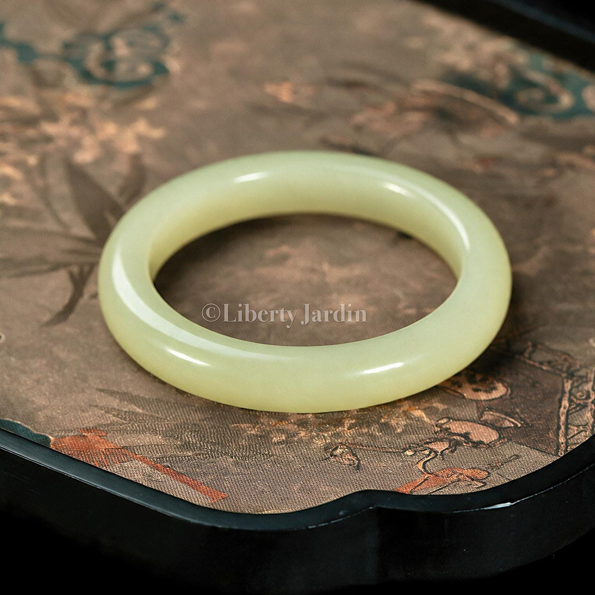 Pastel Yellow Natural Nephrite Bangle, Gemstone Armband, Certified Non-treated Jade, Huangkou Bracelet, Handmade Accessories