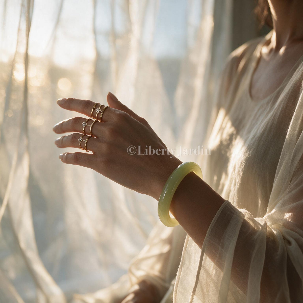 Pastel Yellow Natural Nephrite Bangle, Gemstone Armband, Certified Non-treated Jade, Huangkou Bracelet, Handmade Accessories