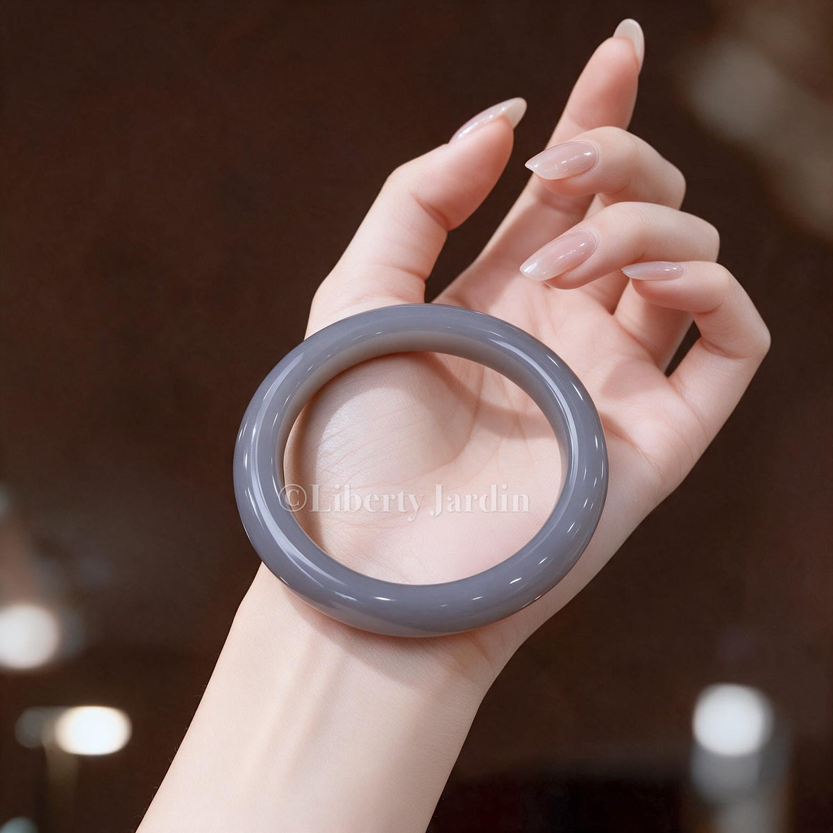 Purple Natural Nephrite Bangle, Certified Non-treated Armband, Gemstone Bracelet Accessories, Minimalist Sustainable Personalised Jewellery