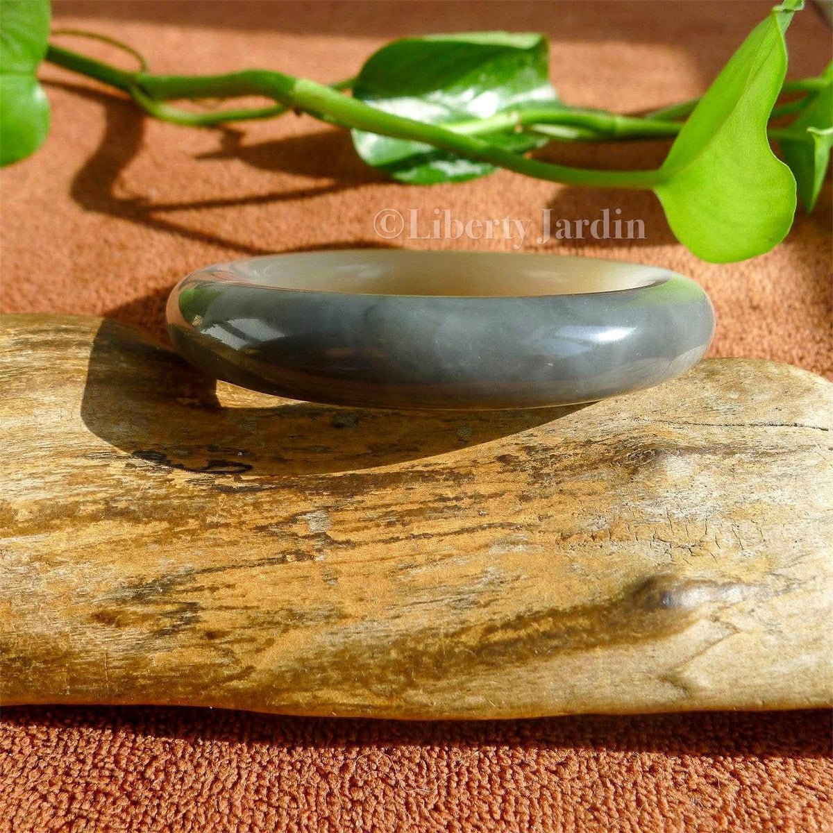 Mutton Fat Natural Nephrite Bangle, Distinctive Gemstone Armband, Certified Non-treated Jade, Statement Handmade Accessories
