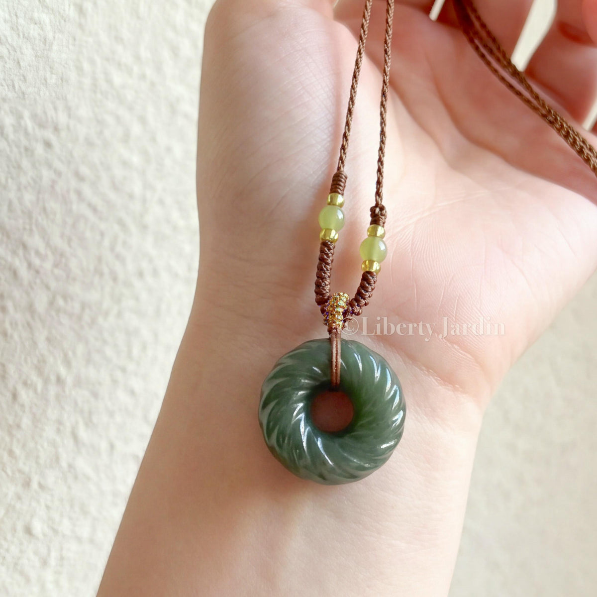 Natural Nephrite Pendant Necklace, Lucky Prosperity Precious, PingAn Kou, Sustainable Accessories, Untreated Certified Gemstone