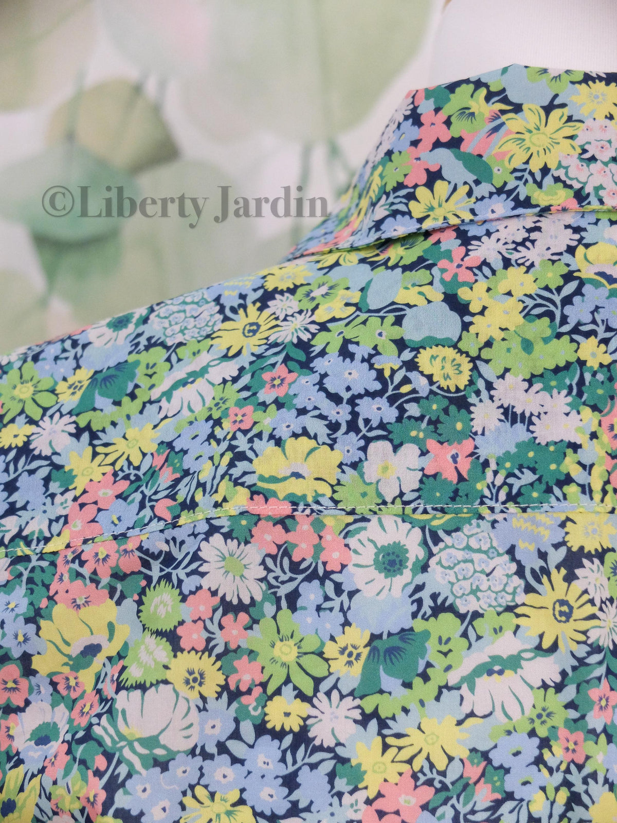 Liberty Print Woman Shirt Long Sleeve: Floral Print, Handmade Button Through Blouse, Peter-Pan Collared