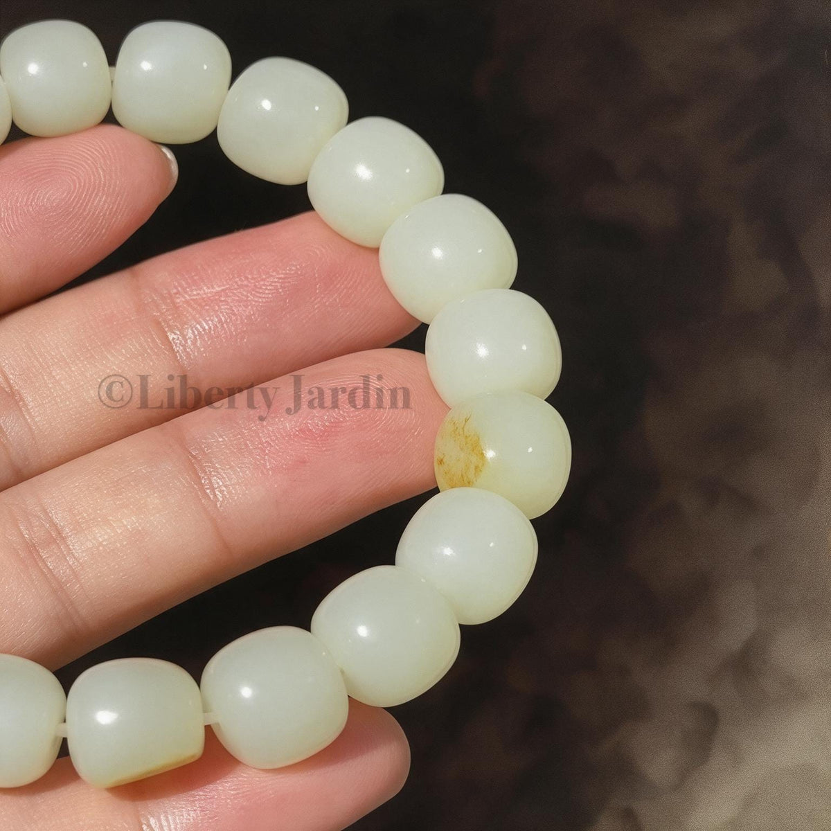 Seed Jade Pebbles Nephrite Bracelet, Natural Untreated Gemstone, Neutral-Gender Beaded Armband, Distinctive Statement Collectible