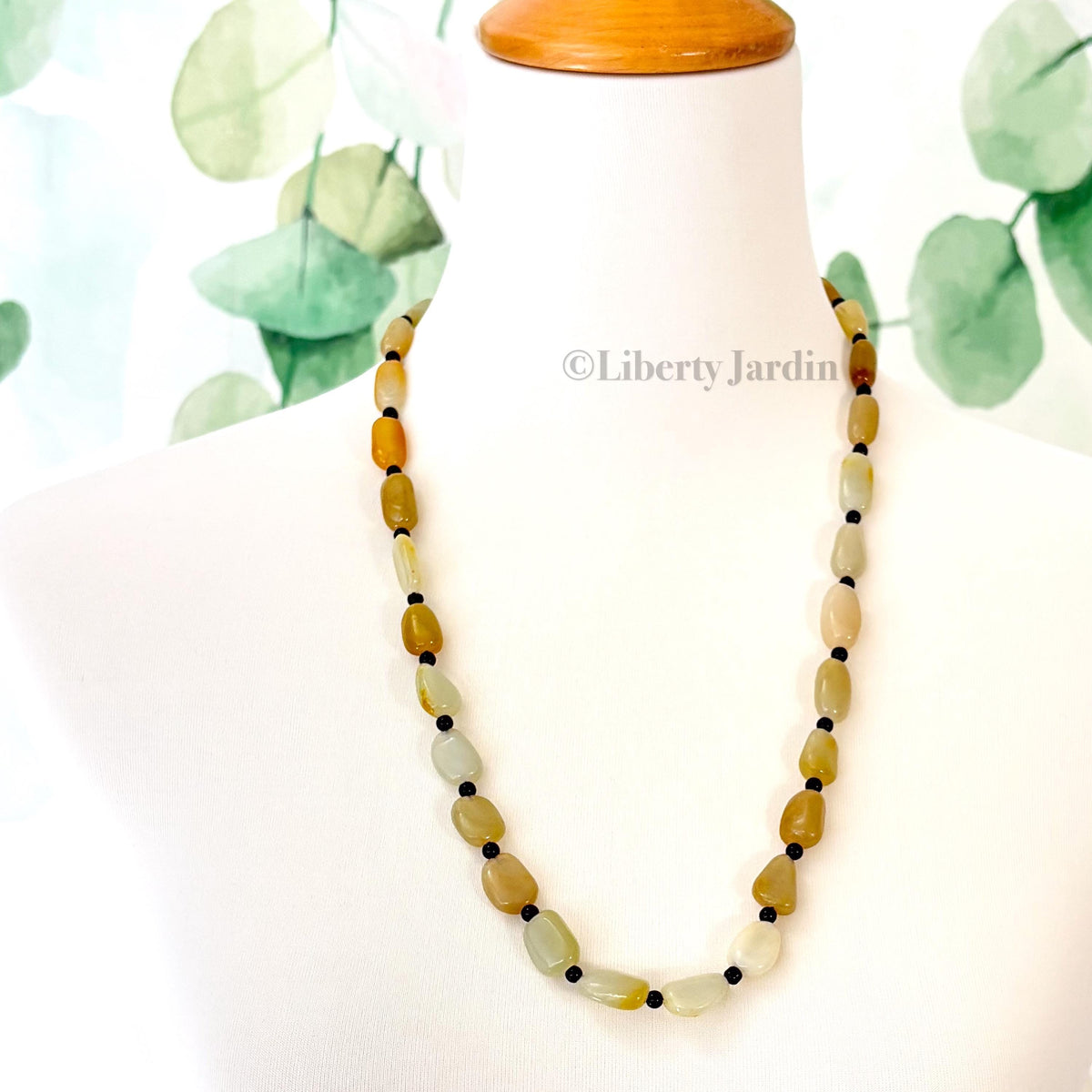 Natural Nephrite Necklace, Seed Jade Beaded Strand, Gemstone Jewellery, Handmade Sustainable Accessories, Non-treated Certified