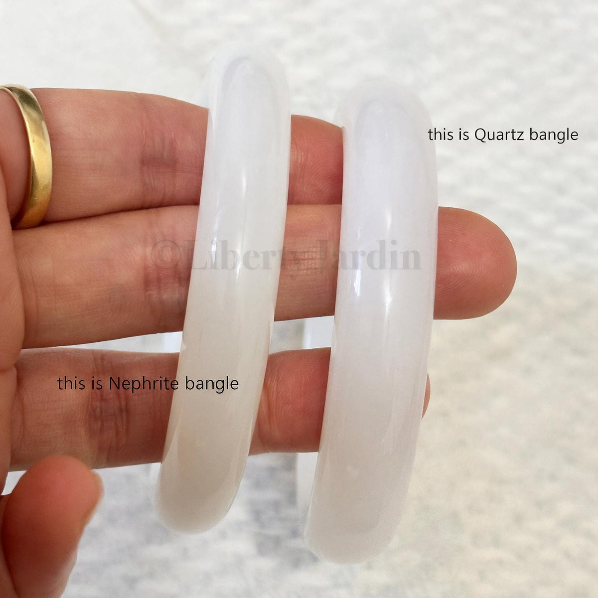 Natural Mutton-Fat White Quartz Bangle, Minimalist Bracelet, Certified Non-treated Gemstone, Effortless Jewellery, Sustainable Accessories