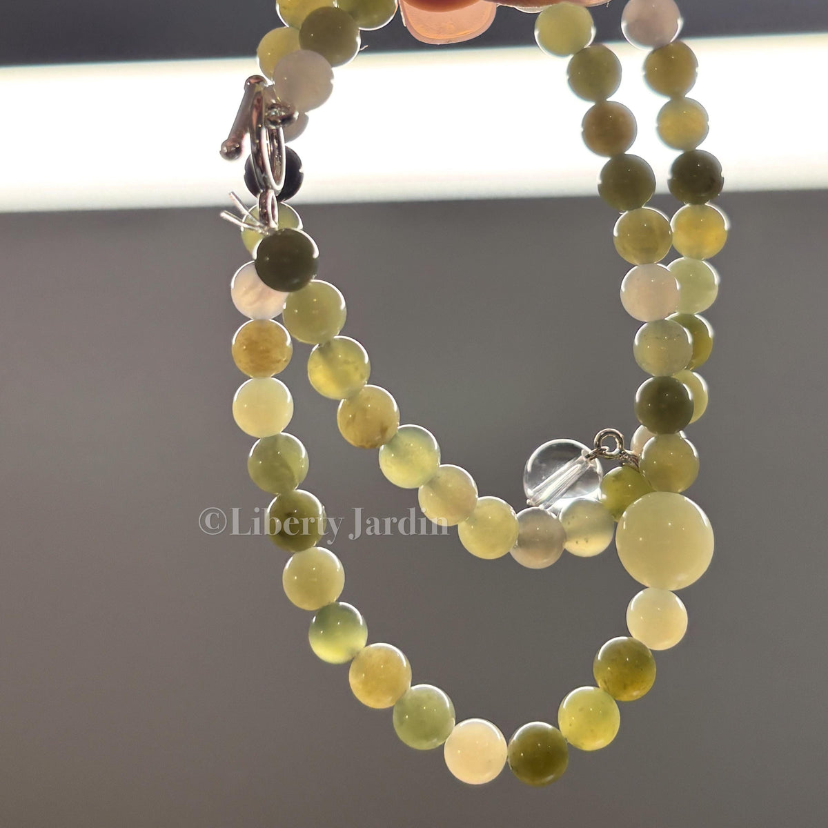 Natural Nephrite Jade Bracelet, Icy Green Beaded Armband, Certified Non-treated Gemstone, Effortless Jewels Accessories