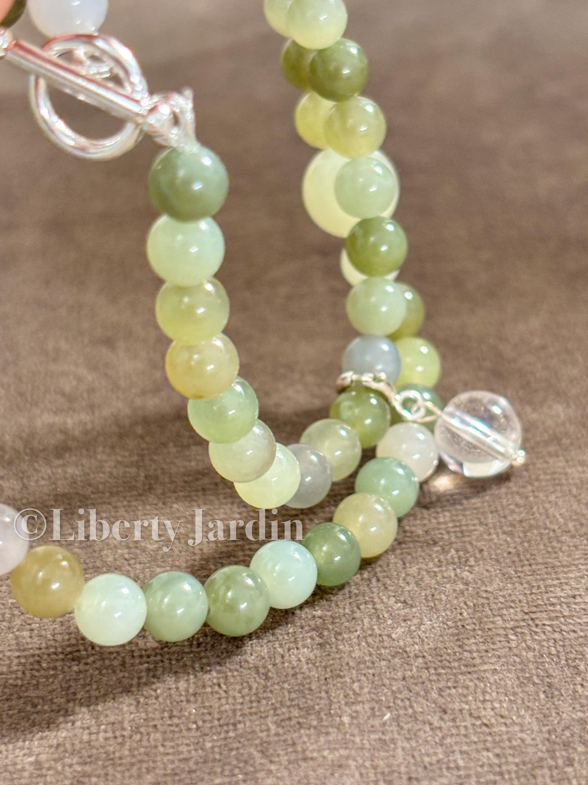 Natural Nephrite Jade Bracelet, Icy Green Beaded Armband, Certified Non-treated Gemstone, Effortless Jewels Accessories