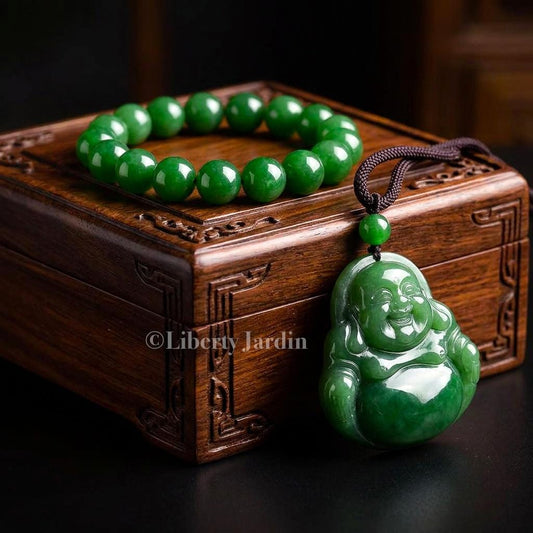 12mm Bracelet Buddha Pendant Necklace, Natural Russian Nephrite Jade, Certified Non-treated Gemstone, Effortless Accessories