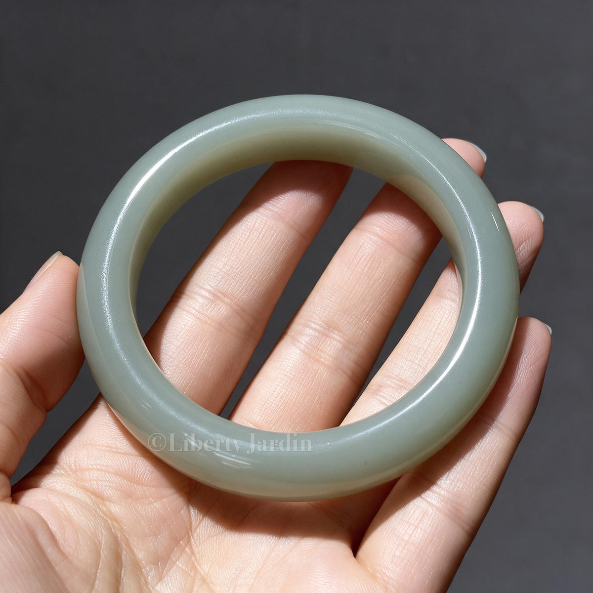 Sage Green Natural Nephrite Bangle, Certified Non-treated Armband, Gemstone Bracelet,