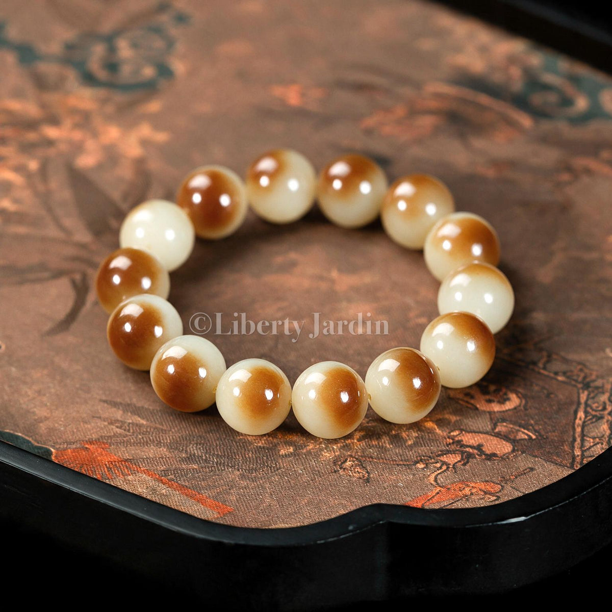16mm Nephrite Jade Bracelet, Honey-Colored Beads, Heirloom Quality, Certified Natural Gemstone, Collectible Timeless Priceless